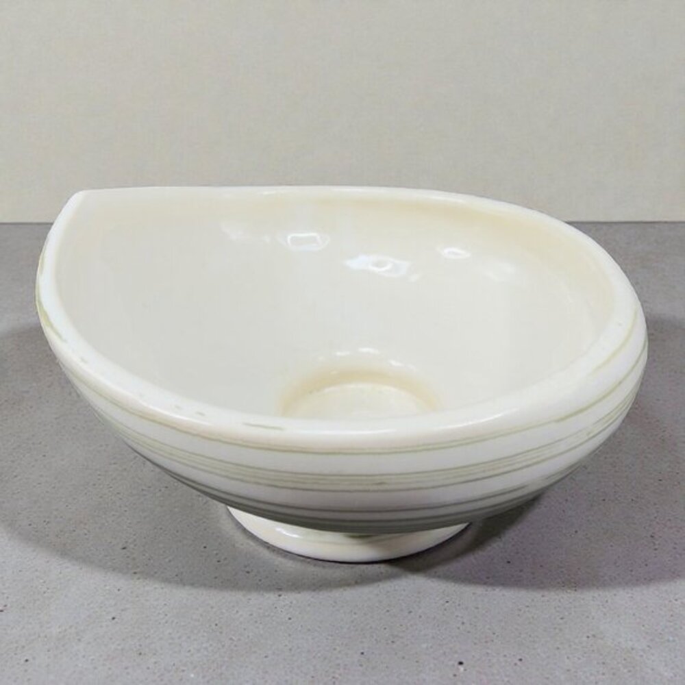 McCoy Pottery Harmony Line Pedestal Planter‎ Bowl Dish Green Lines USA Vintage